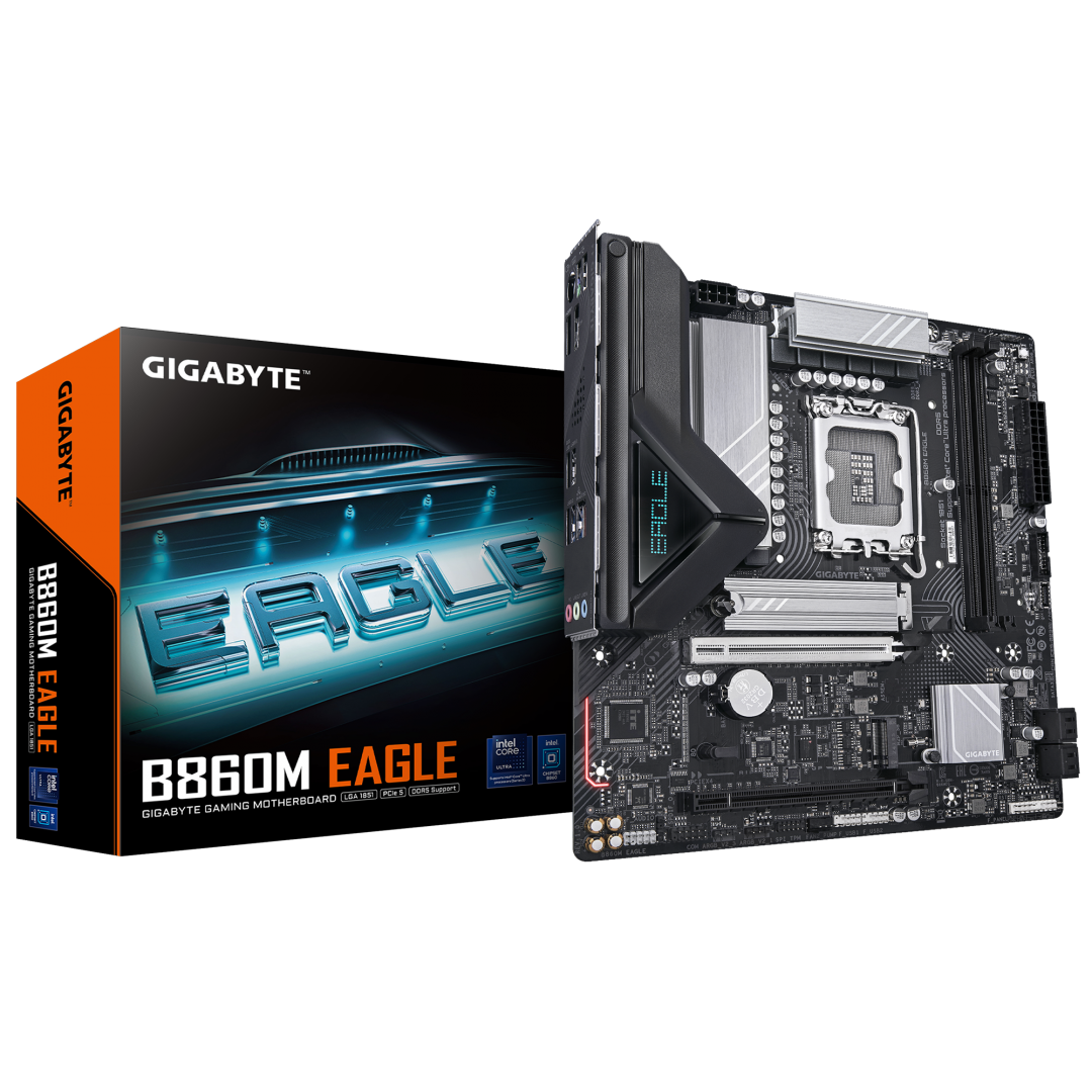 overlay_669765e9fdfca4ec39fa145917eebcc8.png Placa de baza Gigabyte B860M EAGLE, Socket 1851, DDR5, Micro-ATX - imagine 1