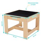Set masuta si 2 scaune , lemn natur, U-Grow - imagine 4
