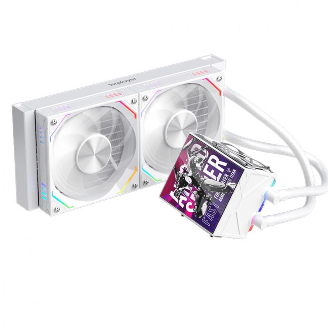 overlay_675e86b6779fad81138ca885a4a2a08e.jpg Cooler Procesor 1stPlayer FT 240-wh, Lichid, 12 cm, 2 ventilatoare, - imagine 1