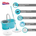SET CURATENIE CU MOP ROTATIV, CLEAN360, ALBASTRU - imagine 5