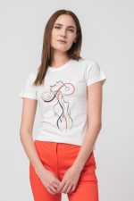 TSHIRT CASUAL F DOAMNA CU... WHITE-S - imagine 5