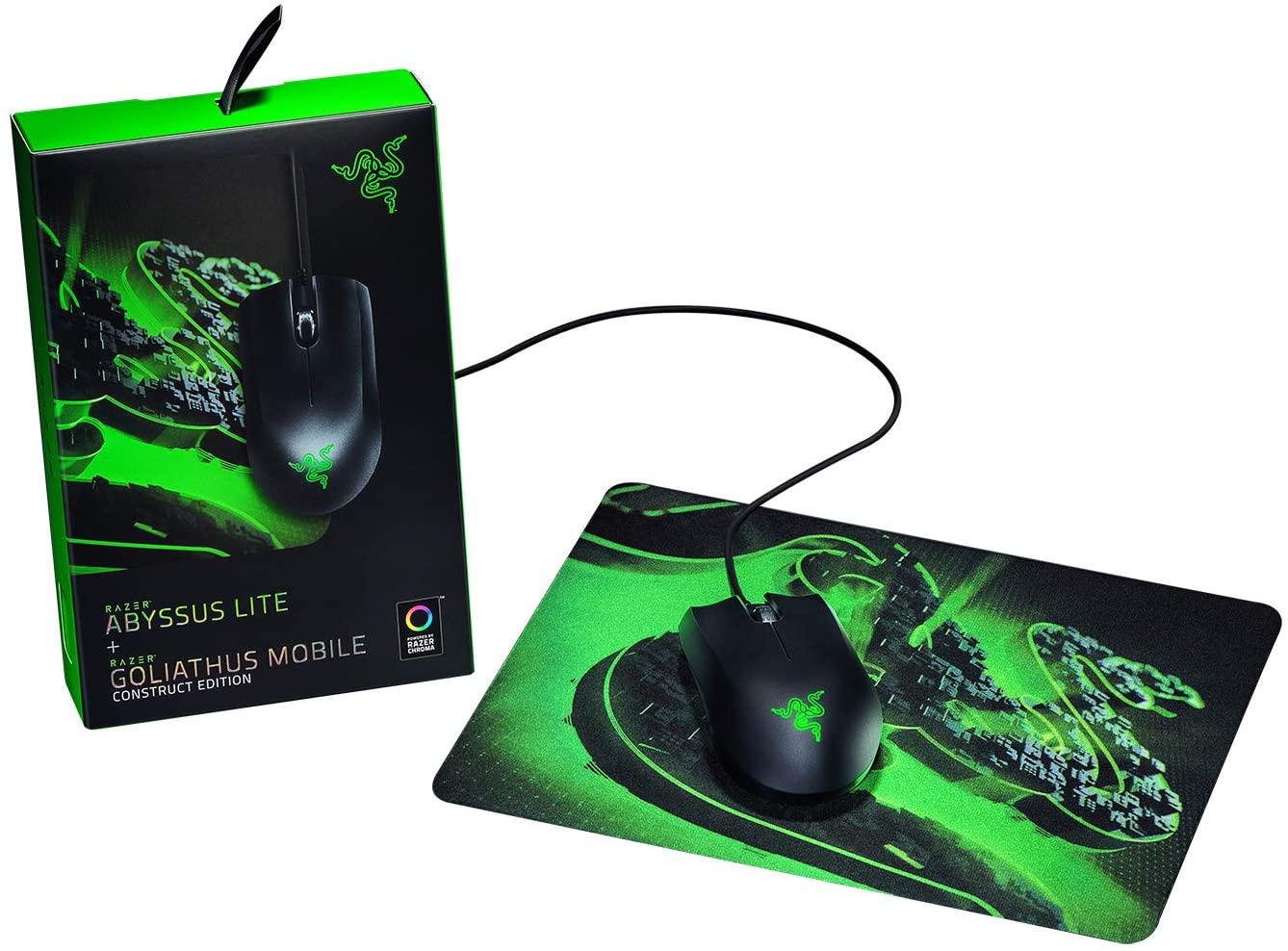 overlay_6869a0c5267a29ecfb51bf06ad08d737.jpg Mouse Gaming Razer Abysus Lite, Goliathus Mobile Construct Edition, negru - imagine 1