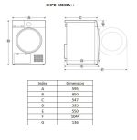 Uscator de rufe HEINNER HHPD-M8K3A++, 8 kg, Clasa: D, Alb - imagine 2