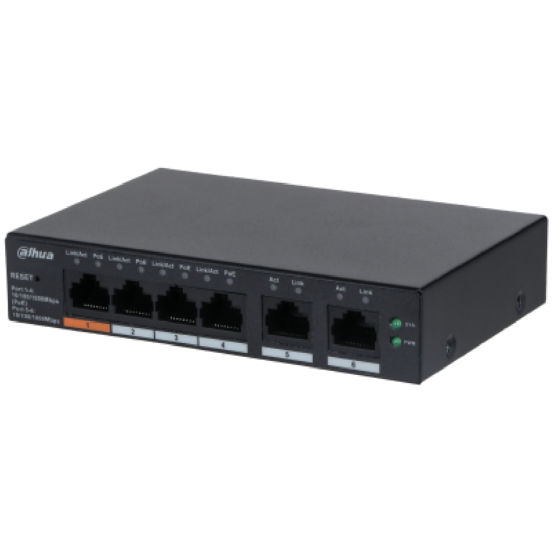 overlay_6abb4d25ba2dc86fa472f2d483919733.png Dahua desktop switch, 6 porturi Gigabit, 4 porturi POE, CS4006-4GT-60, - imagine 1
