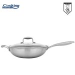 TIGAIE WOK INOX + CAPAC STICLA 30x8.5 CM, 4.5L, TITANIUM3, - imagine 3