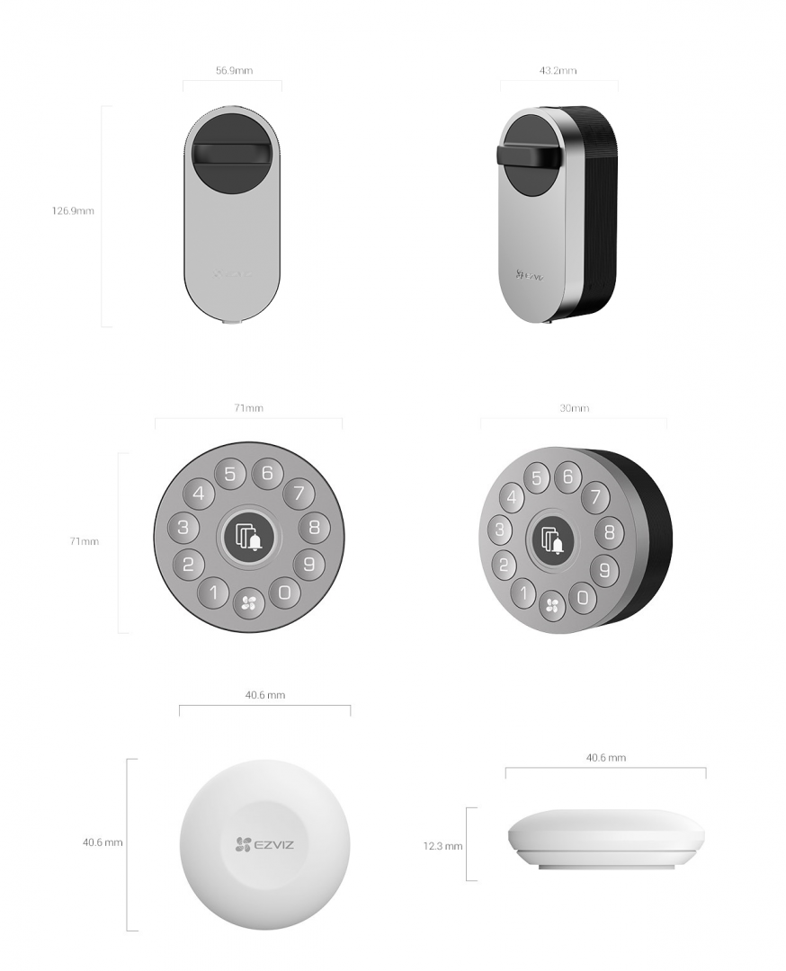 overlay_6b8d97a10dd936e554c0713d4f942b28.png Yala Smart Lock Ezviz CS-DL01S/DL01CP/A3-BK; Conexiune:Bluetooth ( sepoate bloca/debloca din - imagine 1