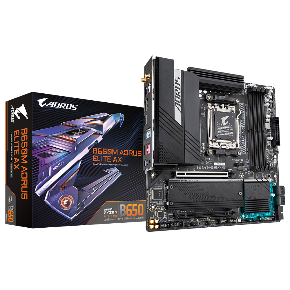 overlay_6c980f0103bd6b264aeb0361dff40c85.png Placa de baza Gigabyte B650M AORUS ELITE AX, Socket AM5, - imagine 1