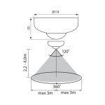 Senzor de miscare aplicat IR Vivalux DATA, 230V, IP20, Ø114x55mm - imagine 2
