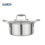 SEMIOALA INOX+CAPAC STICLA 20x10CM, 2.8L, ATOMIC3, COOKING BY HEINNER - imagine 2