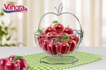 COS FRUCTE METALIC CU STAND, 30x29 CM,VANORA HOME - imagine 3