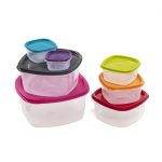 SET 7 CASEROLE PATRATE CU CAPACE,PLASTIC, VANORA HOME - imagine 2