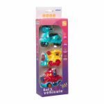 SET 3 VEHICULE ACTIONATE PRIN INERTIE- MASINUTA ROSIE, TREN GALBEN, - imagine 2
