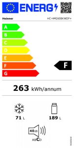 Combina frigorifica HEINNER HC-HM260BKWDF+, 260 l, Clasa F, Dozator apa, - imagine 3
