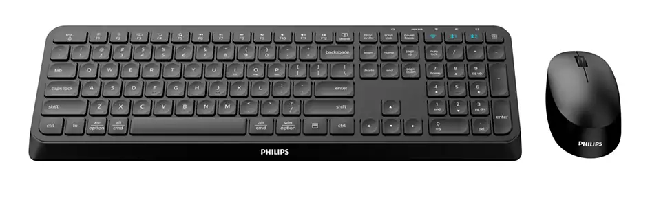 overlay_71634a5a447ad1cd036e95bf0f3043de.png Kit Philips SPT6407, wireless, 2.4GHz + Bluetooth 3.0/5.0, 104 taste, - imagine 1