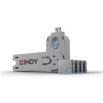 Adaptor Lindy LY-40452, USB Port Locks 4x, blue - imagine 2