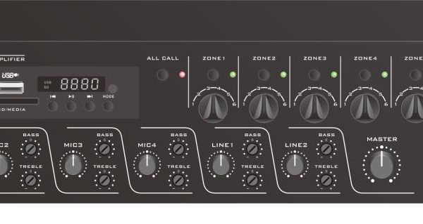 Mixer amplificator cu 6 zone de reglaj ITC TI-2406S, pentru