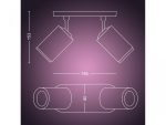 Spot LED RGB Dublu Philips Hue Fugato, Bluetooth, 2xGU10, 2x5.7W, - imagine 3