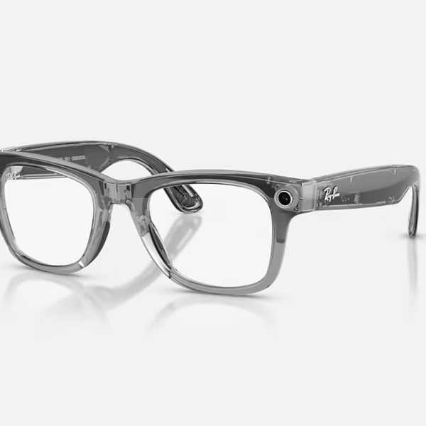 Ray-Ban Meta Wayfarer Gen 2 AI Glasses Shiny Transparent Grey/Sapphire