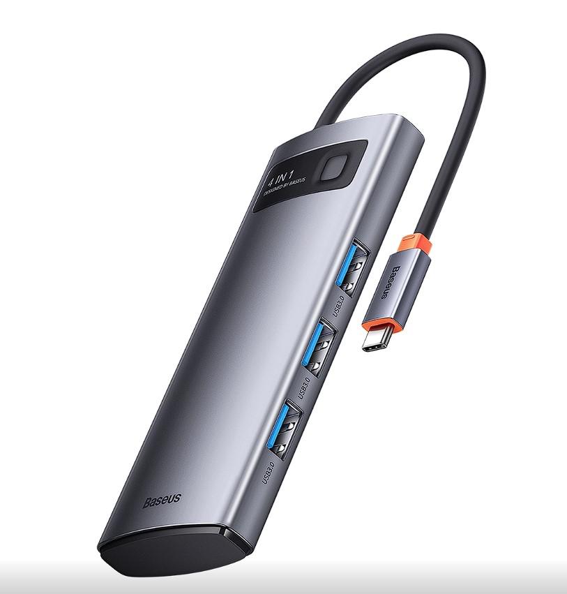 overlay_75ddca10d02f40a70b17e96d865b7578.jpg Hub extern Baseus Metal Gleam, gri - imagine 1