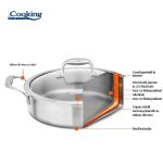 CRATITA INOX+CAPAC STICLA 26X7CM, 3.5L, ATOMIC3, COOKING BY HEINNER - imagine 7