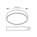 Plafoniera LED pentru baie Vivalux ROUND DARS, 18W, 1440 lm,luminaneutra - imagine 2