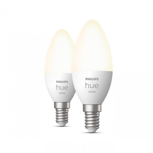 2 Becuri LED inteligente Philips Hue B39, Bluetooth, E14, 5.5W