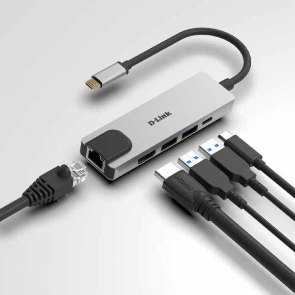 Hub USB DLINK DUB-M520, 5 porturi, gri