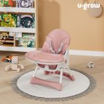 Scaun de masa 2 in 1, pliabil, roz, U-Grow - imagine 6