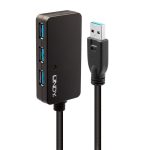 Hub USB Lindy LY-43159, 4 USB 3.0, negru - imagine 2