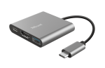 Hub USB Trust Dalyx, 3 porturi USB-C, silver