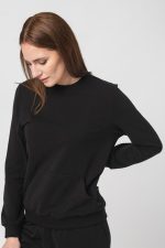 BLUZA COTON CASUAL FEMEI BLACK-M - imagine 5