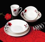 CANA PORTELAN 310 ML, RED FLOWERS,VANORA HOME - imagine 3