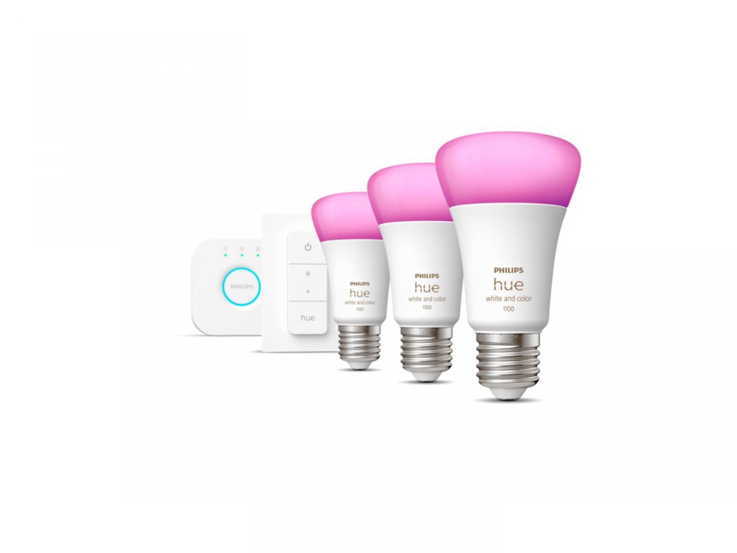 overlay_8ae84eba8abc9805a851647cccb69d5e.jpeg Pachet 3 Becuri LED RGB inteligente Philips Hue A60, Bluetooth, - imagine 1