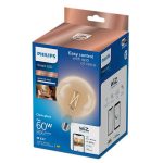 Bec LED inteligent vintage (decorativ) Philips Filament Globe ClearG125 ,Wi-Fi, - imagine 2