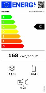 Combina frigorifica HEINNER HCNF-HM377INVXC, No Frost, 377 l, Clasa: C, - imagine 3