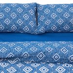 Lenjerie dubla 100% bumbac 4 piese, Blu - imagine 3