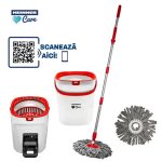 SET CURATENIE CU PEDALA WASH&DRY, CLEAN STEP, ROSU - imagine 2