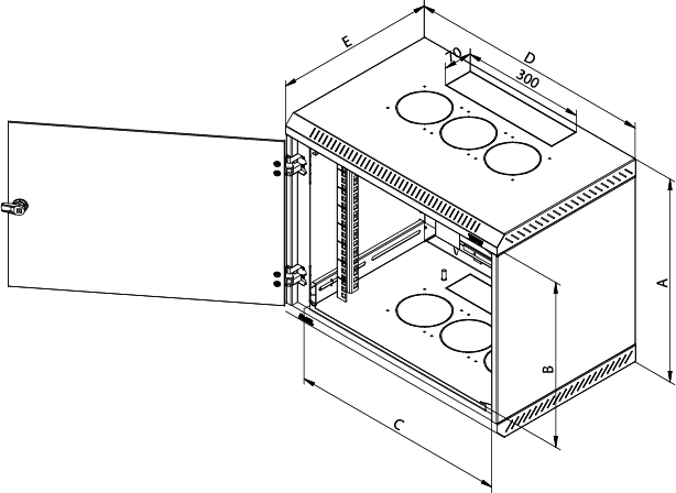 overlay_8f580a7b6b2b0a19ff060bf9f6c65af6.png Rack de perete Triton sectiune simpla 18U 600mm adancime usa - imagine 1