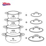 SET GATIT DIN INOX 8 PIESE, MEDINA, VANORA HOME - imagine 3