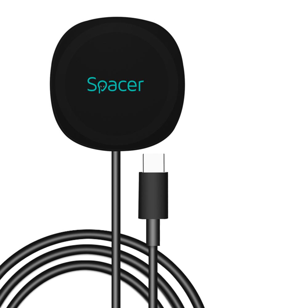 overlay_910e7154fabc79dd926da200093bdbb2.jpeg Incarcator wireless Spacer, Quick Charge 15W Qi, conector Type-C, rol - imagine 1