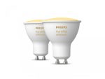 2 Becuri LED inteligente Philips Hue Spot, Bluetooth, GU10, 5W
