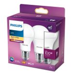 2 Becuri LED Philips A60, EyeComfort, E27, 13W (100W), 1521
