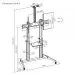 Stand TV mobil Serioux  44-610TW, dimensiuni 1292x717x2327mm, compatibiliate dimensiune - imagine 11