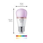 Bec LED RGB inteligent Philips Bulb P45, Wi-Fi, Bluetooth, E27, - imagine 2