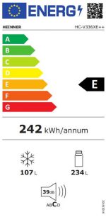 Combina frigorifica HEINNER HC-V336XE++, 340 l, Clasa: E, Aspect inox - imagine 5