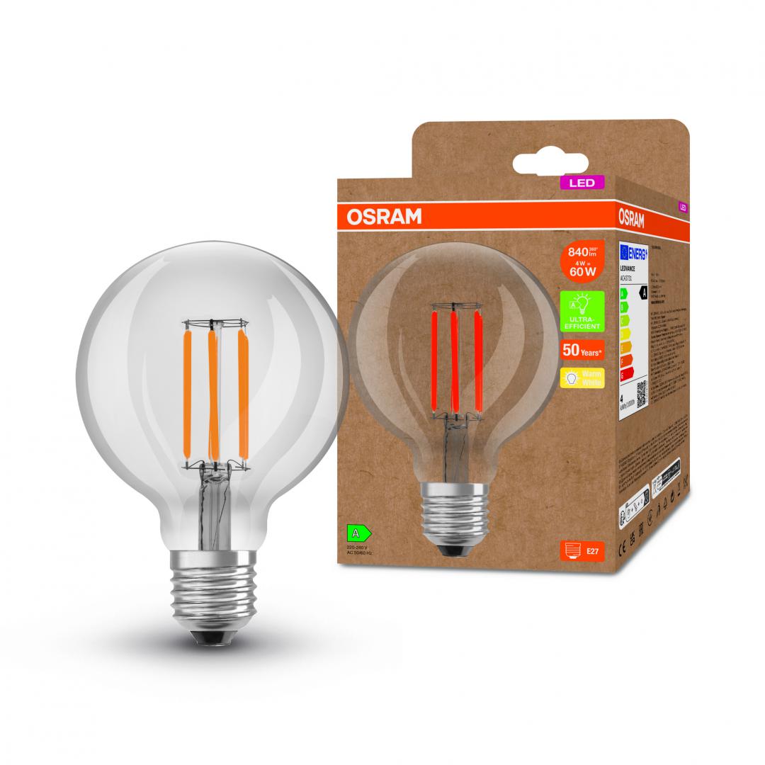 overlay_9becb642f53184def28230b0fee51690.jpg Bec LED Osram Globe A95, Ultra Efficient Light, E27, 4W - imagine 1