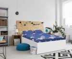 Lenjerie Vanora de pat king size Microfibra Blue Daisy - imagine 4