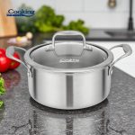 SEMIOALA INOX+CAPAC STICLA 20x10CM, 2.8L, ATOMIC3, COOKING BY HEINNER - imagine 5