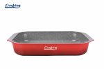 TAVA ALUMINIU CU ACOPERIRE CERAMICA 39.5x26 CM, RED LINE, COOKING - imagine 2