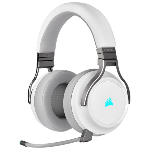 Casti Gaming Head-band Corsair Virtuoso RGB, Wireless, Alb